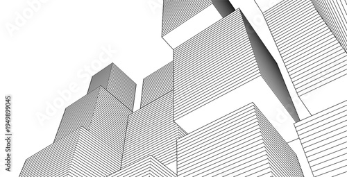 ​​abstract architecture 3d illustration background	
