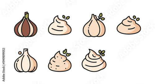 Garlic Paste Line art vector clean modern abstract illustration