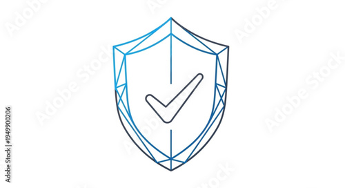 Digital Shield with Check Mark Symbolizing Security and Protection.