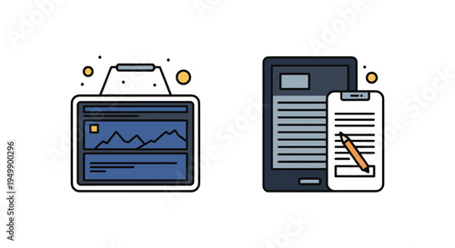 Homemade Pasta Line art vector vibrant abstract colorful design illustration