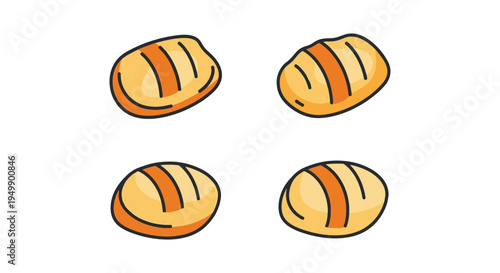 Fried Gnocchi Line art vector modern fluid abstract