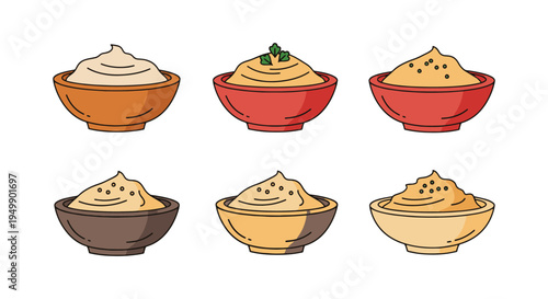 Hummus Bowl Line art vector clean modern abstract illustration
