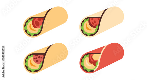 Hummus Wrap Line art vector creative geometric abstract color illustration