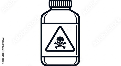 Poison bottle with skull and crossbones warning symbol.