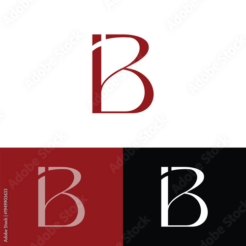 Minimal IB BI MODERN Monogram Logo Design, Elegant Initial Letter Logo, Modern Lettermark Branding Template