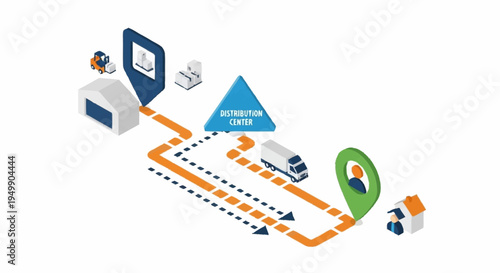 Supply chain logistics and transportation concept.