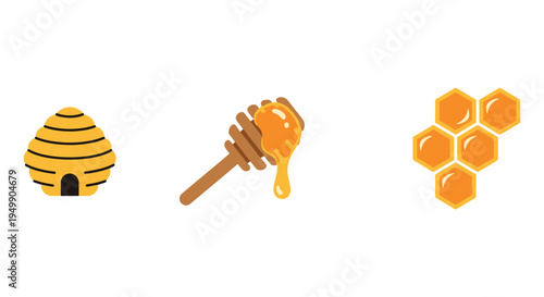 Honey Dip Line art vector set modern creative abstract color design