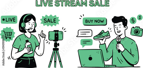 Influencers promoting products through live stream sale on social media platforms