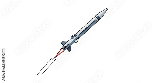 Illustration of a rocket launching into the sky.