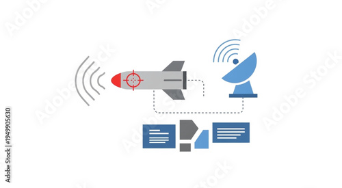 Missile Tracking System with Satellite Communication and Data.
