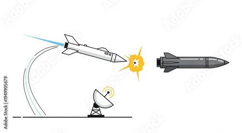 Interception of a Missile by an Anti-Missile System.