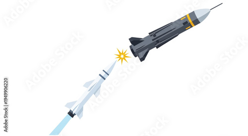Missile Interception - A Depiction of Defense Technology.