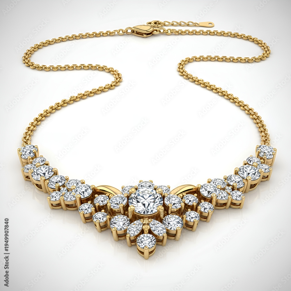 Obraz premium “Luxury Gold Necklace with Diamonds