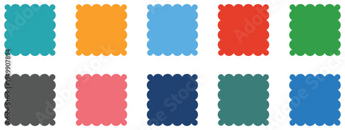  rectangle frames with wavy borders, vector set rectangles, featuring zigzag, scalloped, and corrugated edges