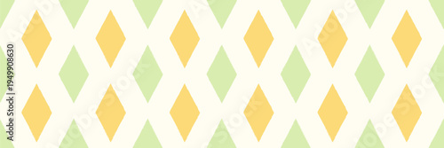 Cute Diamond checker background. Spring seamless pattern with soft color shapes. Brush Drawn chess
