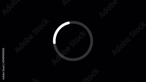 Loading circle animation, Animation spinning load icon with alpha layer transparent background, waiting for download.	