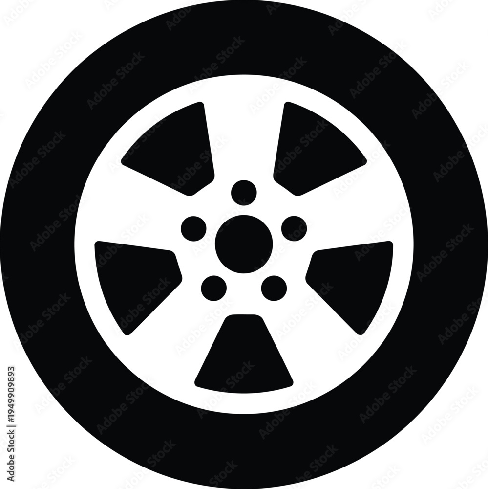 Obraz premium Radioactive warning symbol on a black circular background