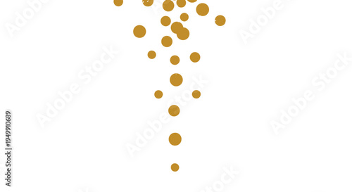 Golden bubbles float upwards in airy space 