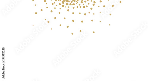 Golden confetti particles falling down on background