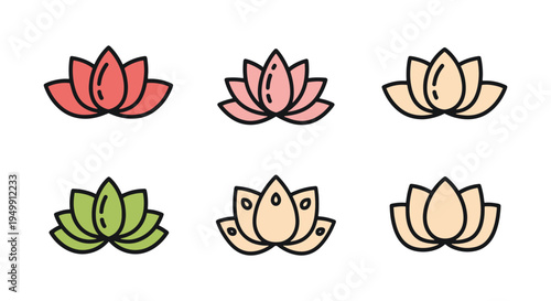 Lotus Root Line art vector minimal abstract color design