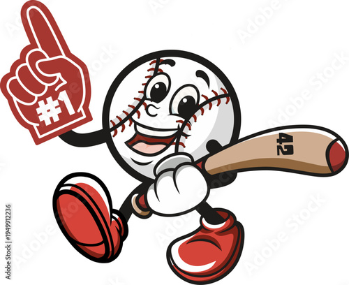 baseball is walking using finger foam