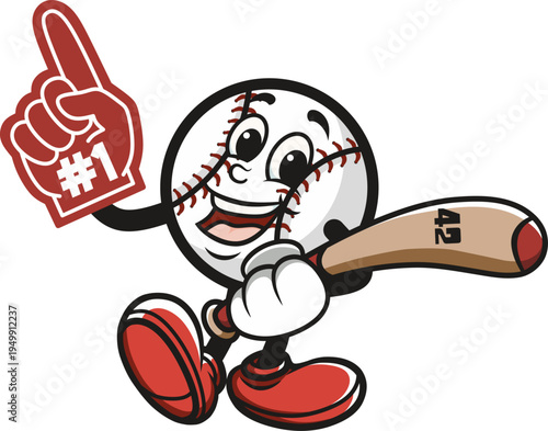 baseball posing with foam fingers