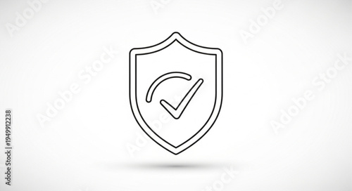 Shield with checkmark icon symbol for security and safety.