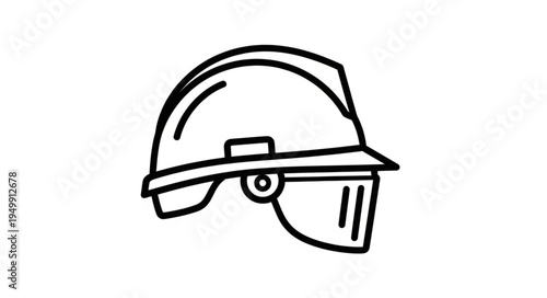Hard Hat Safety Helmet Icon Line Art.