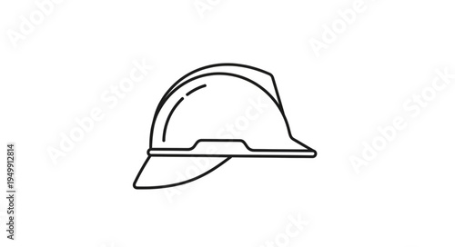 Hard Hat Safety Equipment Icon Line Art.