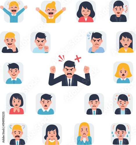 I Need A Kinds of Different vector Art with a white background true emotion Images.eps