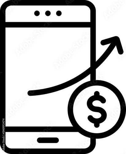 Send Money Smartphone Line Icon