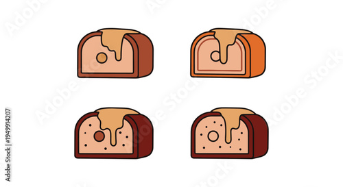 Meatloaf with Gravy Line art dynamic abstract modern vector