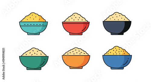 Millet Porridge Line art clean contemporary abstract style vector