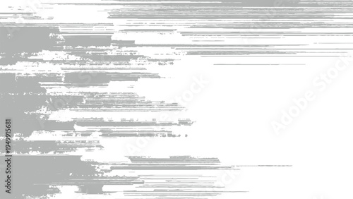 Glitchy distorted digital screen with grey and white horizontal lines and empty space