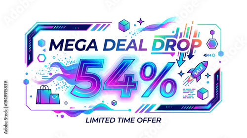 Mega Deal Drop Sale Banner with 54% Discount