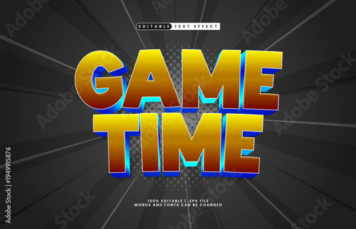 Game Time Editable Text Effect - Fun Cartoon Typography for Children and Playful Design