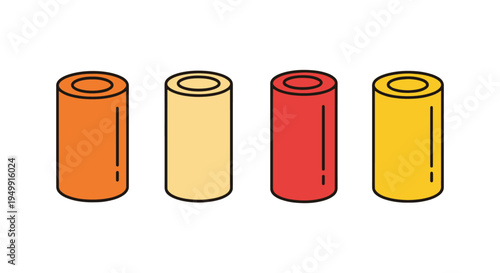 Mini Fruit Rolls Line art modern blended abstract color vector