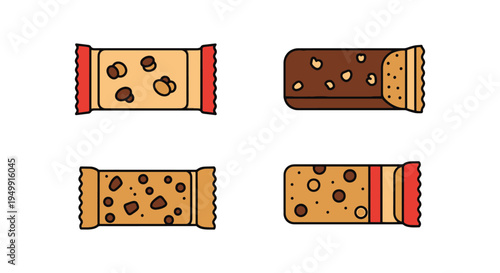 Mini Granola Bar Line art flat modern abstract vector