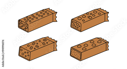 Mini Granola Bar Line art soft elegant abstract illustration