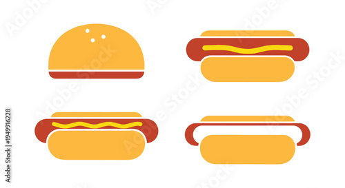 Mini Hotdog Line art vector creative vibrant abstract