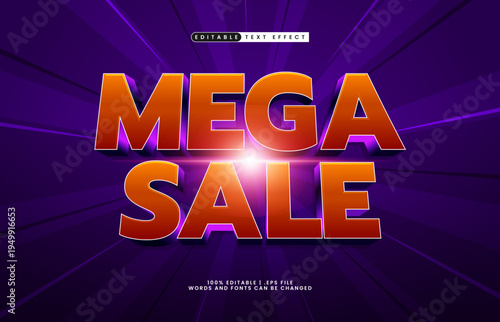Mega Sale Editable Text Effect - Bold Promotional Typography for Discount and Marketing Design