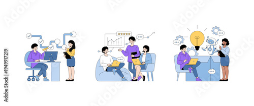 Team Collaboration and Innovation Vector Illustration