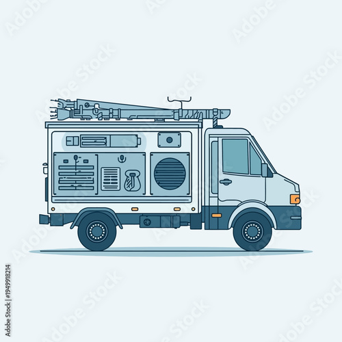 Illustration of a service truck vehicle.
