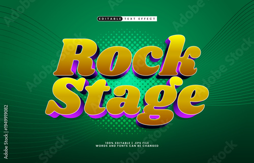 Rock Stage Editable Text Effect - Modern Rhythm Typography for Audio and Entertainment Design
