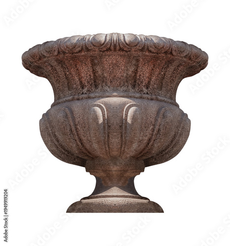 Gypsum vases, decorative elements for landscapes, parks and squares.