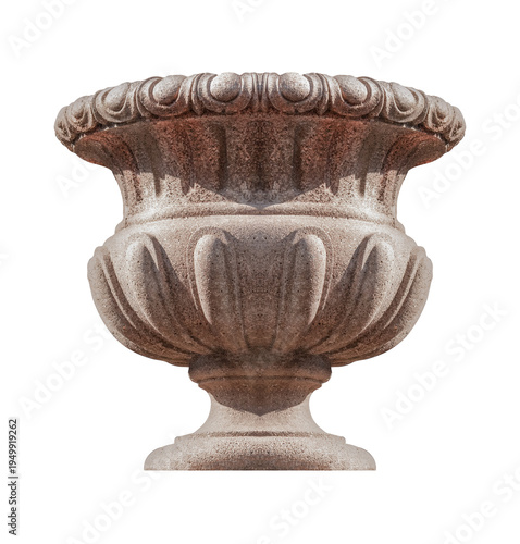 Gypsum vases, decorative elements for landscapes, parks and squares.