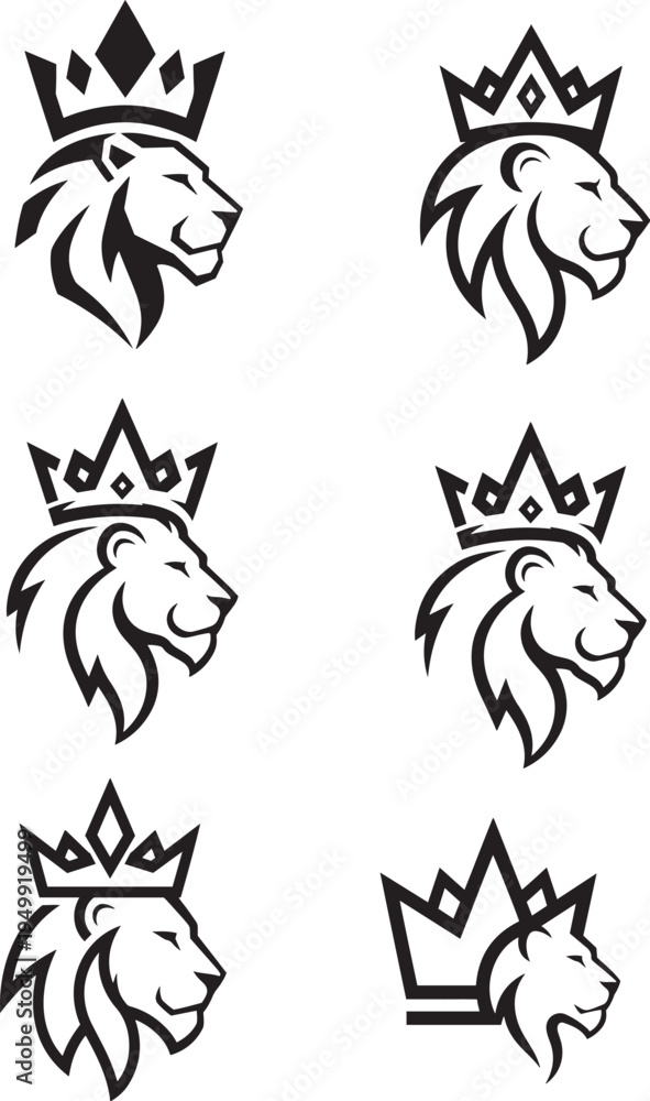 Fototapeta premium lion king vactor icon