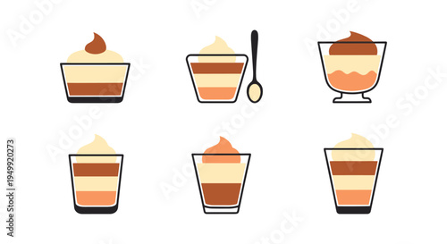 Mousse Cup Line art vector dynamic abstract vibrant color