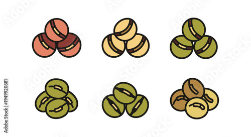 Mung Beans Line art vector clean smooth abstract tone illustration