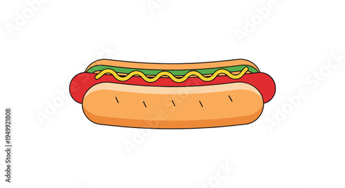 New York Hot Dog Line art clean artistic abstract illustration